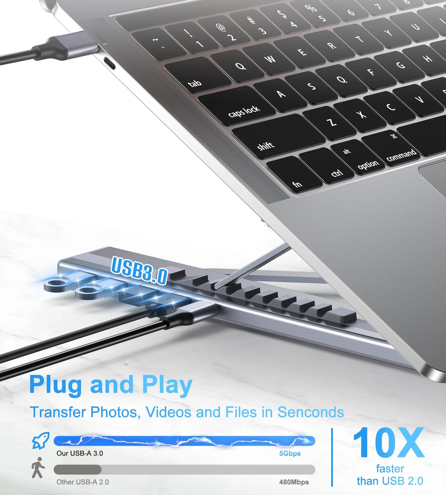 FlexDock Pro™ — 5-in-1 USB-C Laptop & Tablet Stand with Multi-Port Hub