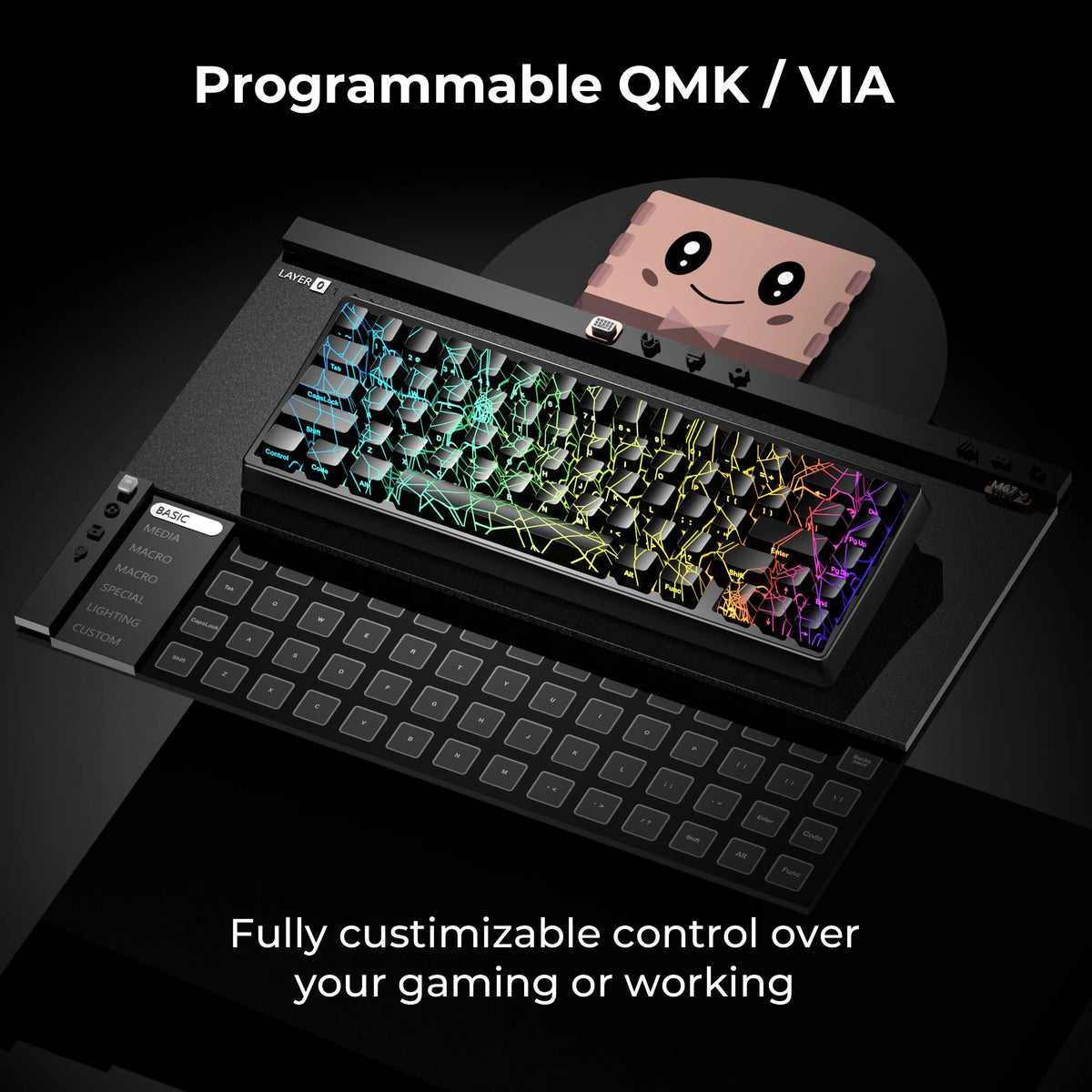 Spider RGB Wireless Keyboard – Multi-Color LED